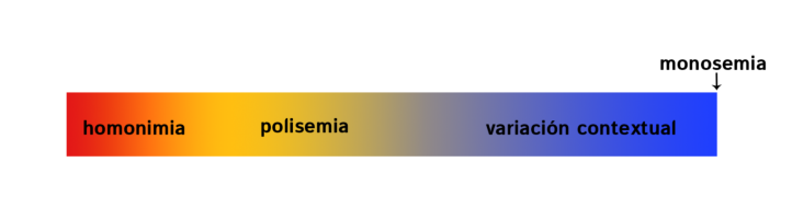 Figura 16. Continuum desde la homonimia hasta la monosemia